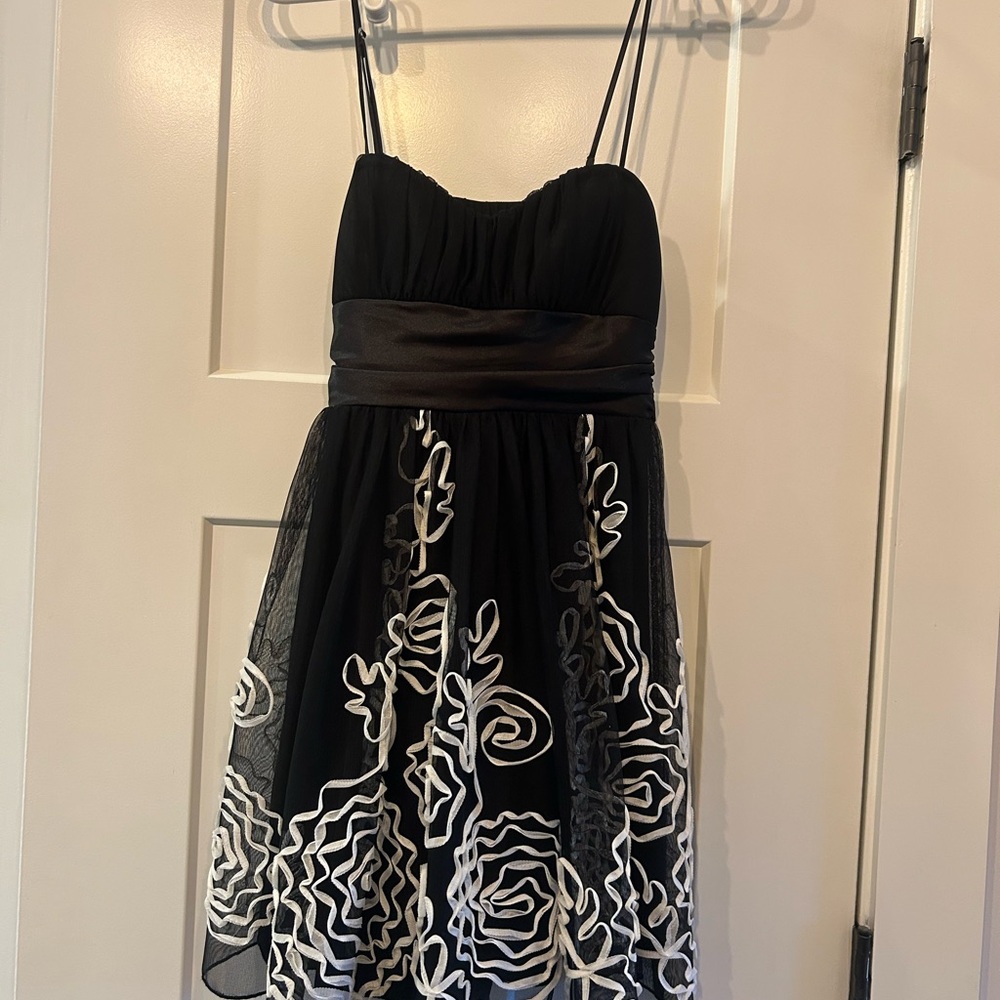 Speechless Black Mesh Detail Dress
